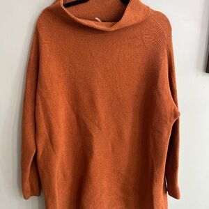 Free People Burnt Orange Cowl Neck Sweater